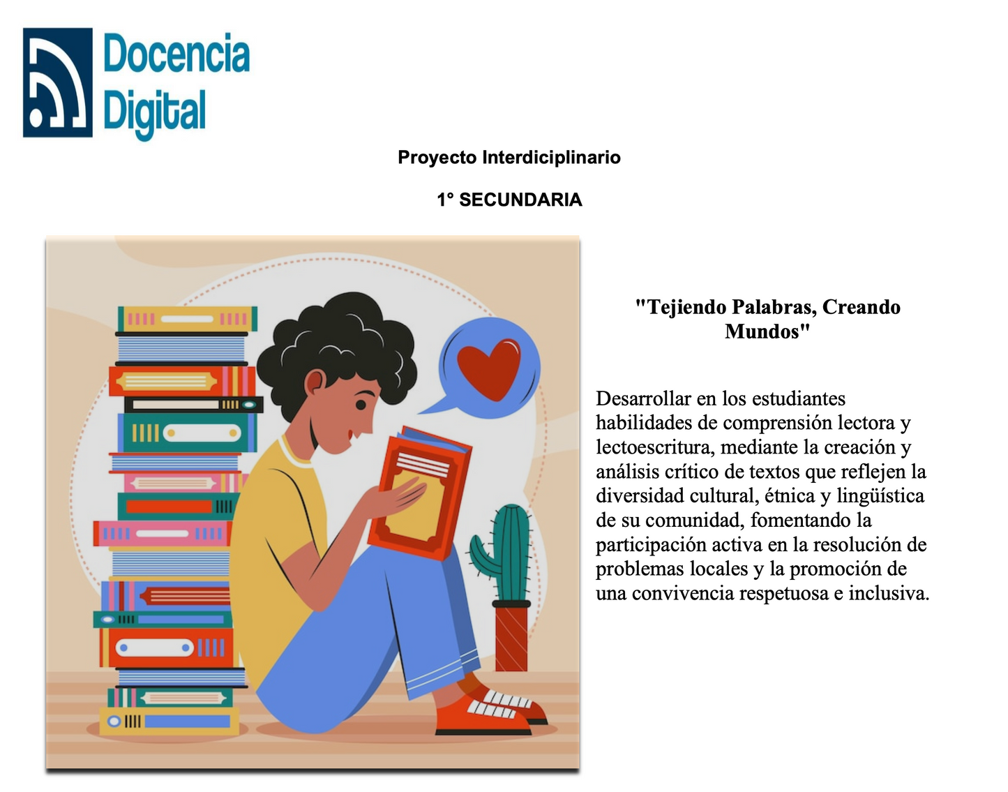 1°SECUNDARIA: Tejiendo Palabras, Creando Mundos